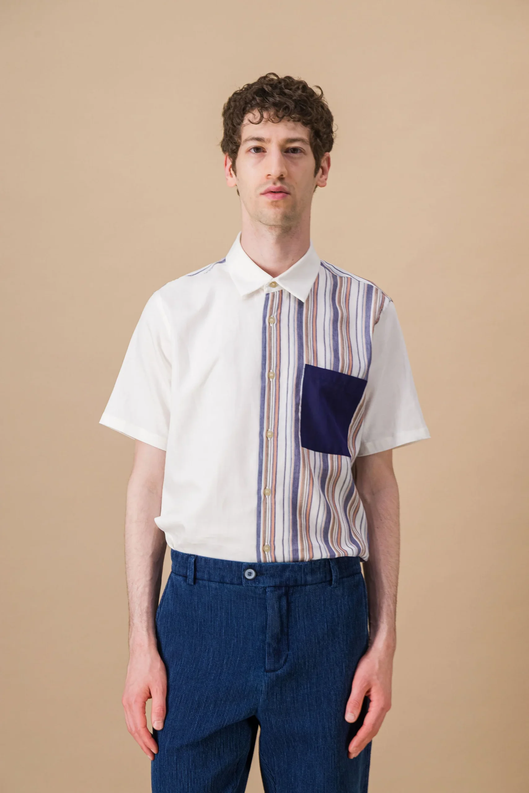 Striped SS cotton linen Shirt