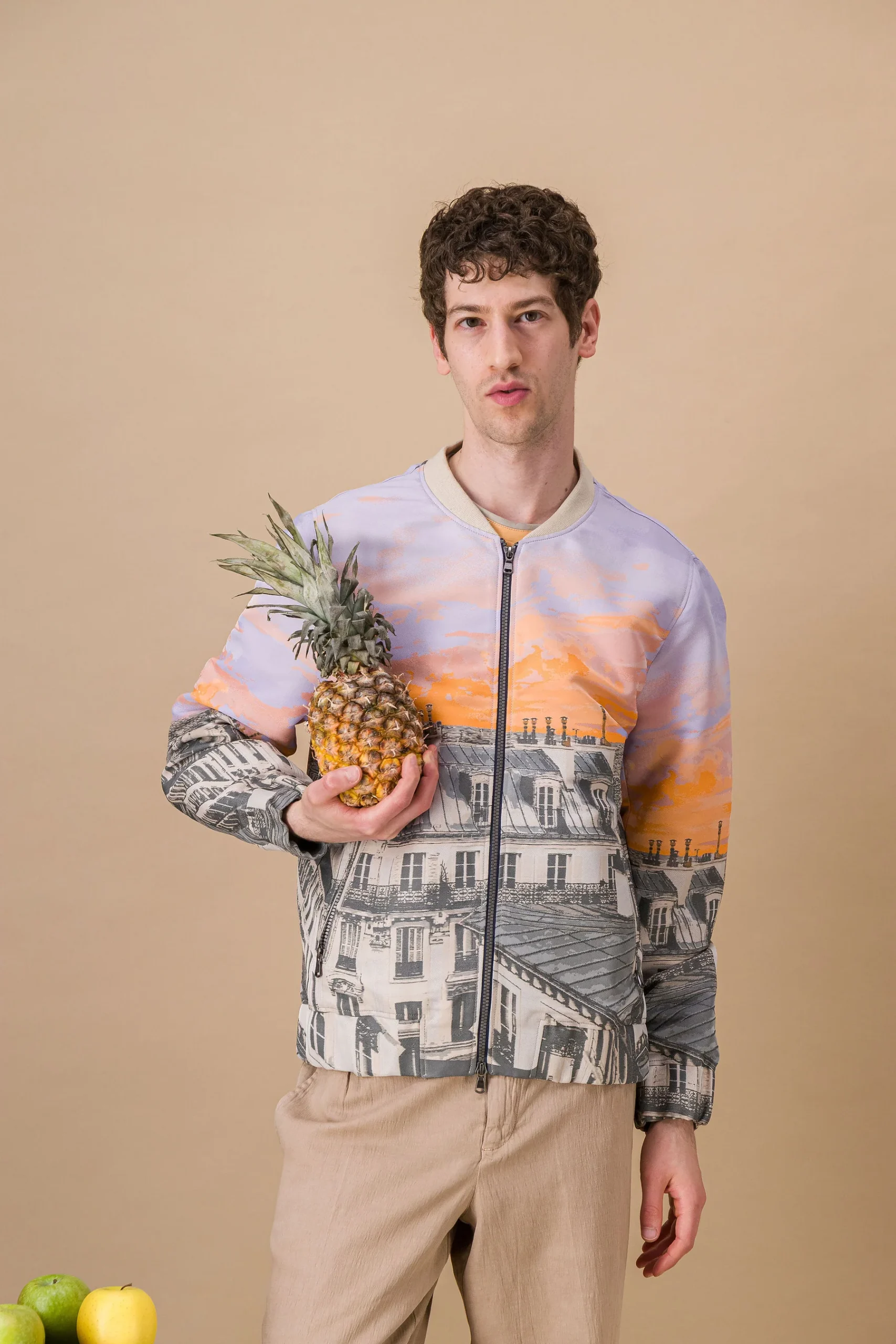 Jacquard bomber jacket "Paris roof tops"