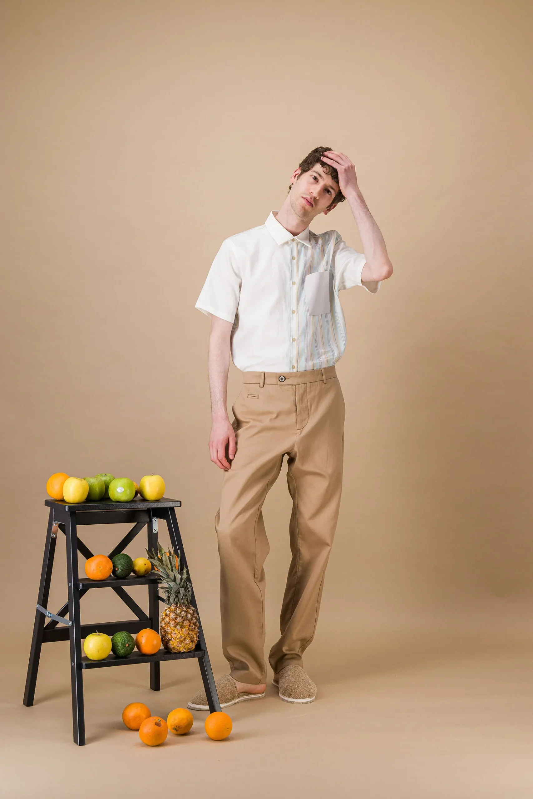 City trousers lightweight organic cotton beige - Image 2