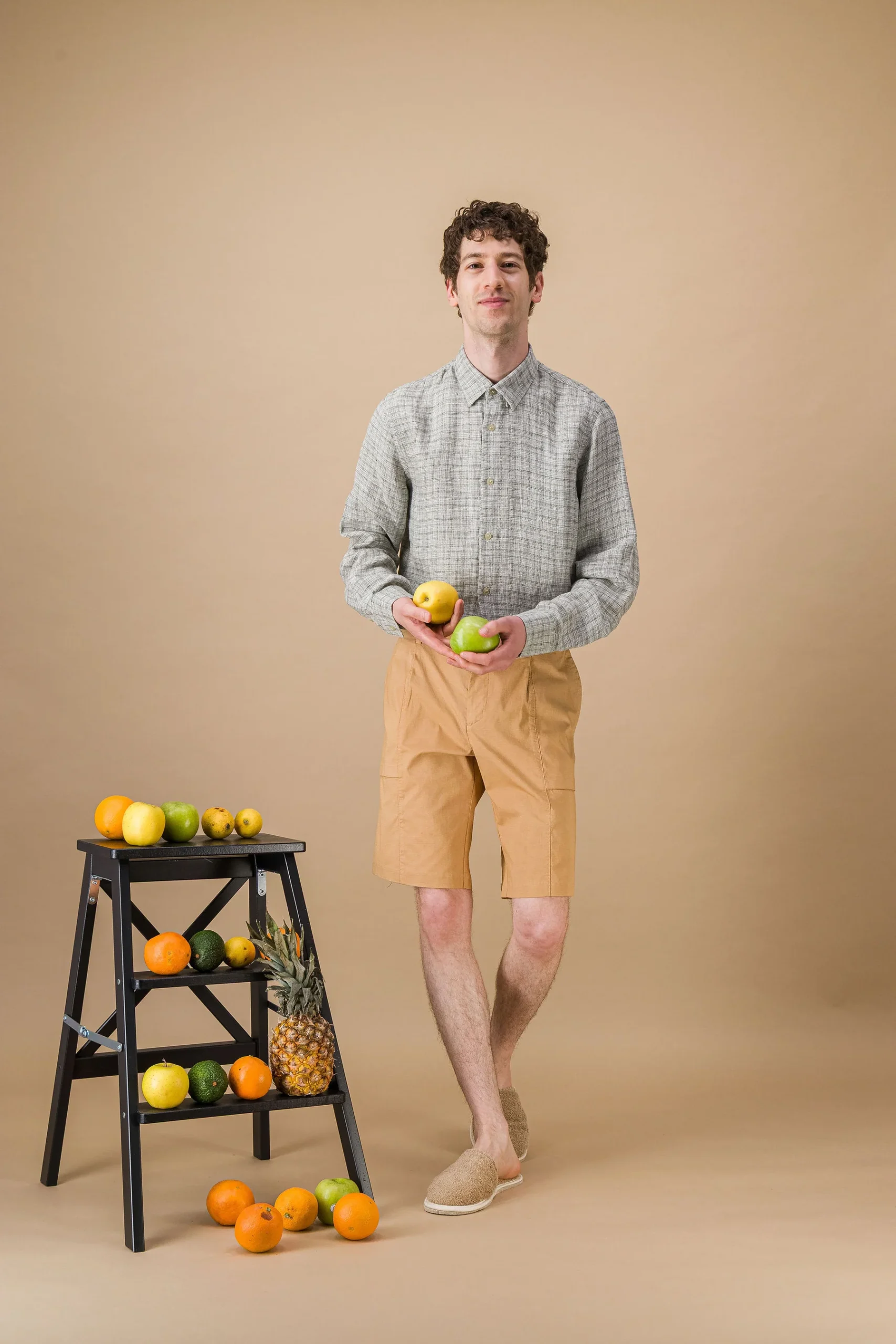 Khaki linen shirt - Image 2